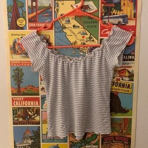 brandy melville striped off the shoulder top